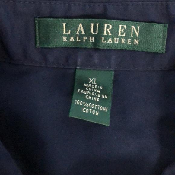 Lauren Ralph Lauren Womans Blouse Navy XL - Picture 9 of 10
